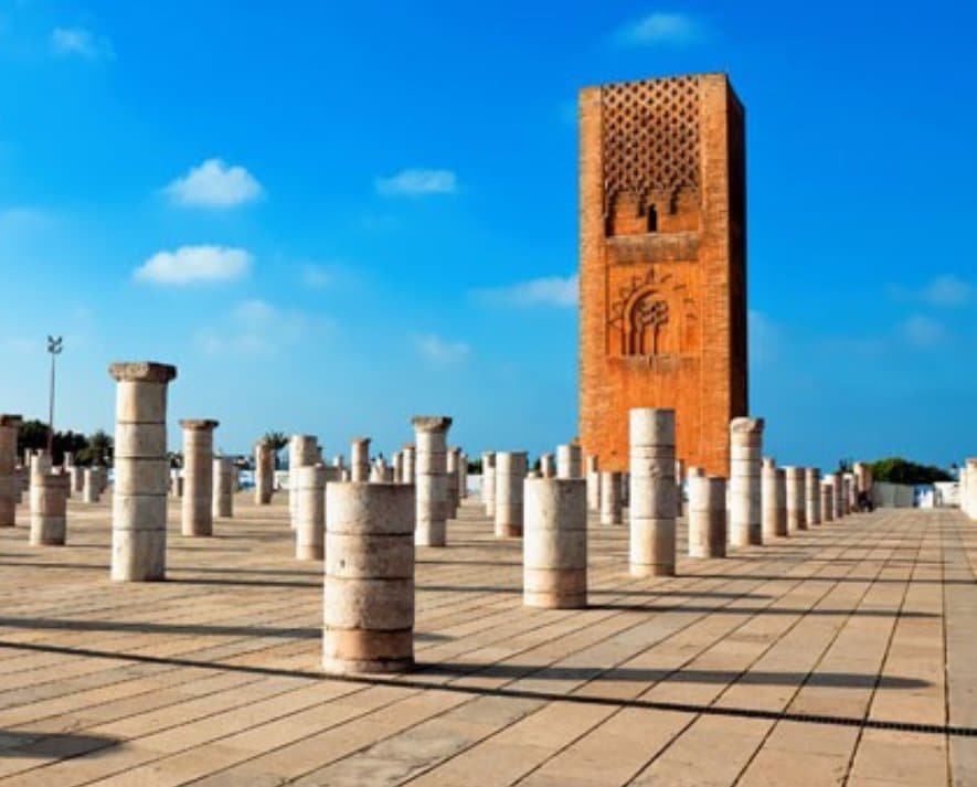 Hassan Tower and its rows of columns in Rabat